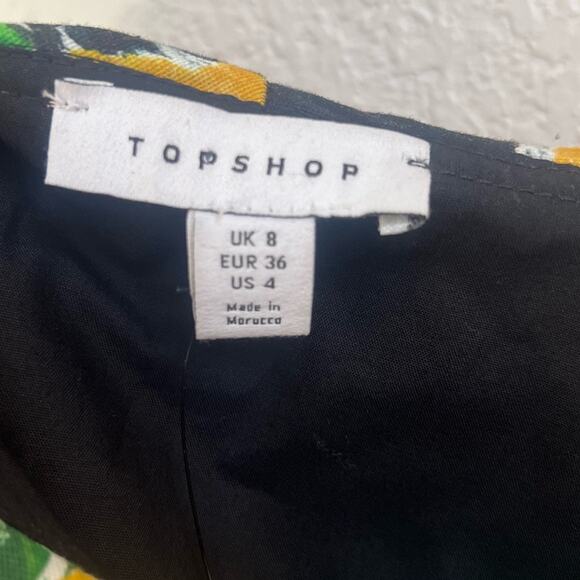 NWOT Topshop Spanish Bloom Floral Ruffle Cold Shoulder Bardot Dress - Sz 4 - Picture 8 of 8